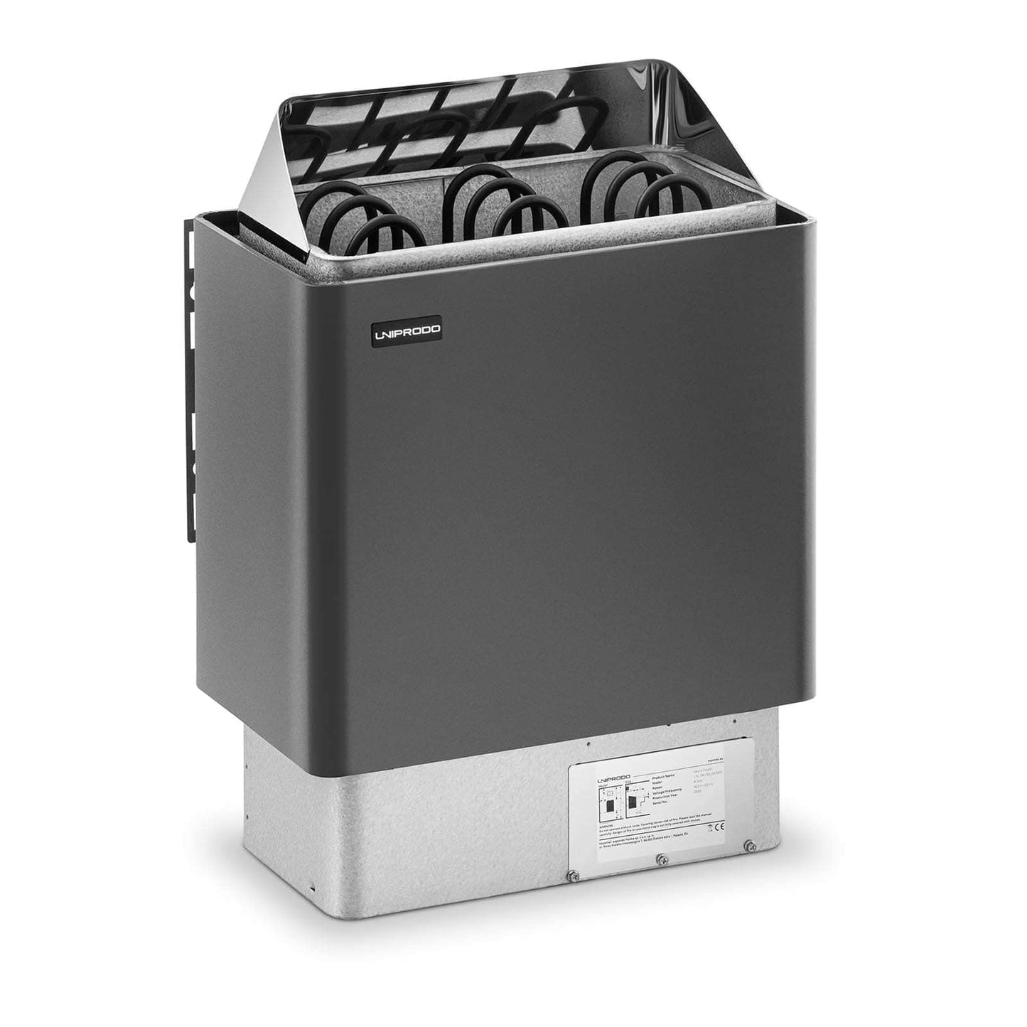 Uniprodo UNI_SAUNA_G4.5KW sauna heater 4.5 kW 30 to 110 °C overheat protection thermostat