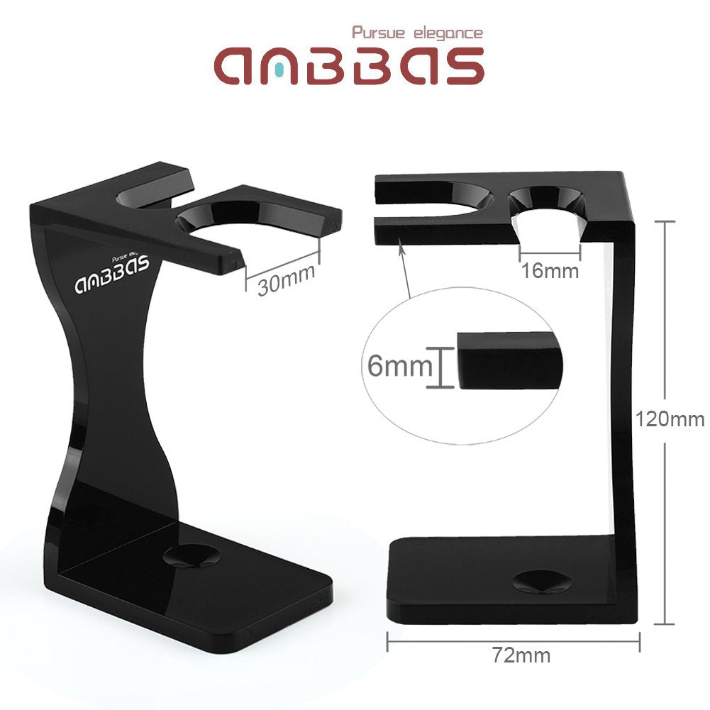 Anbbas men's gift set includes a pure badger hair shaving brush, badger shaving soap, and an acrylic shaving stand with bowl.