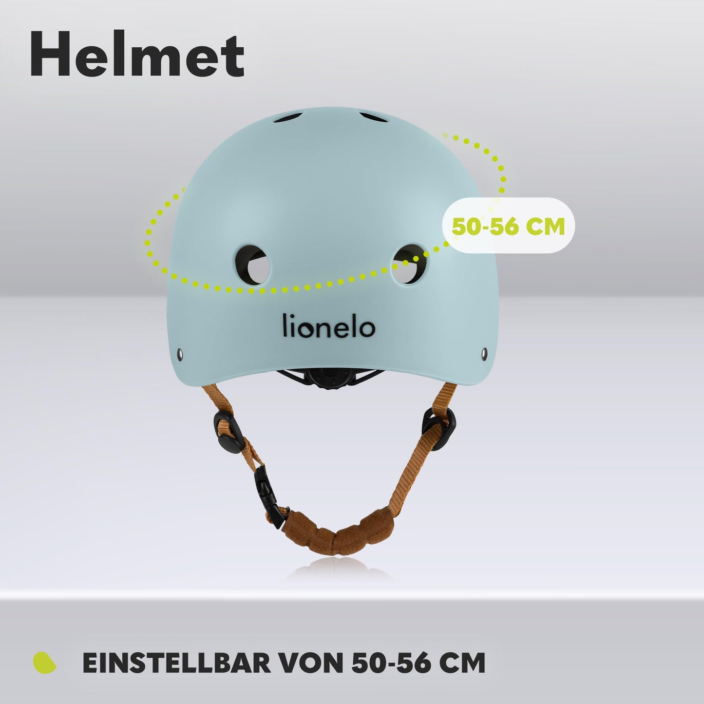 LIONELO Helmet protective helmet for kids, adjustable 50-56 cm, chin guard, Intertek certified helmet for girls and boys, size S
