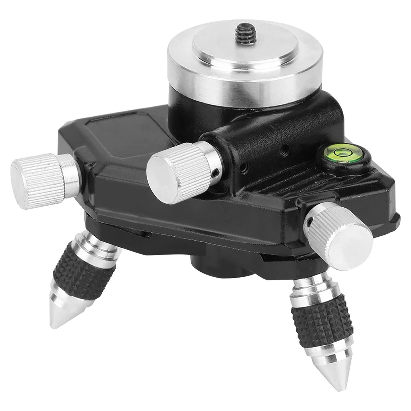 Oumefar 360 ° Level Stand is a 360-degree standard tripod mount made of aluminum alloy with a 1/4" thread level tool for leveling.