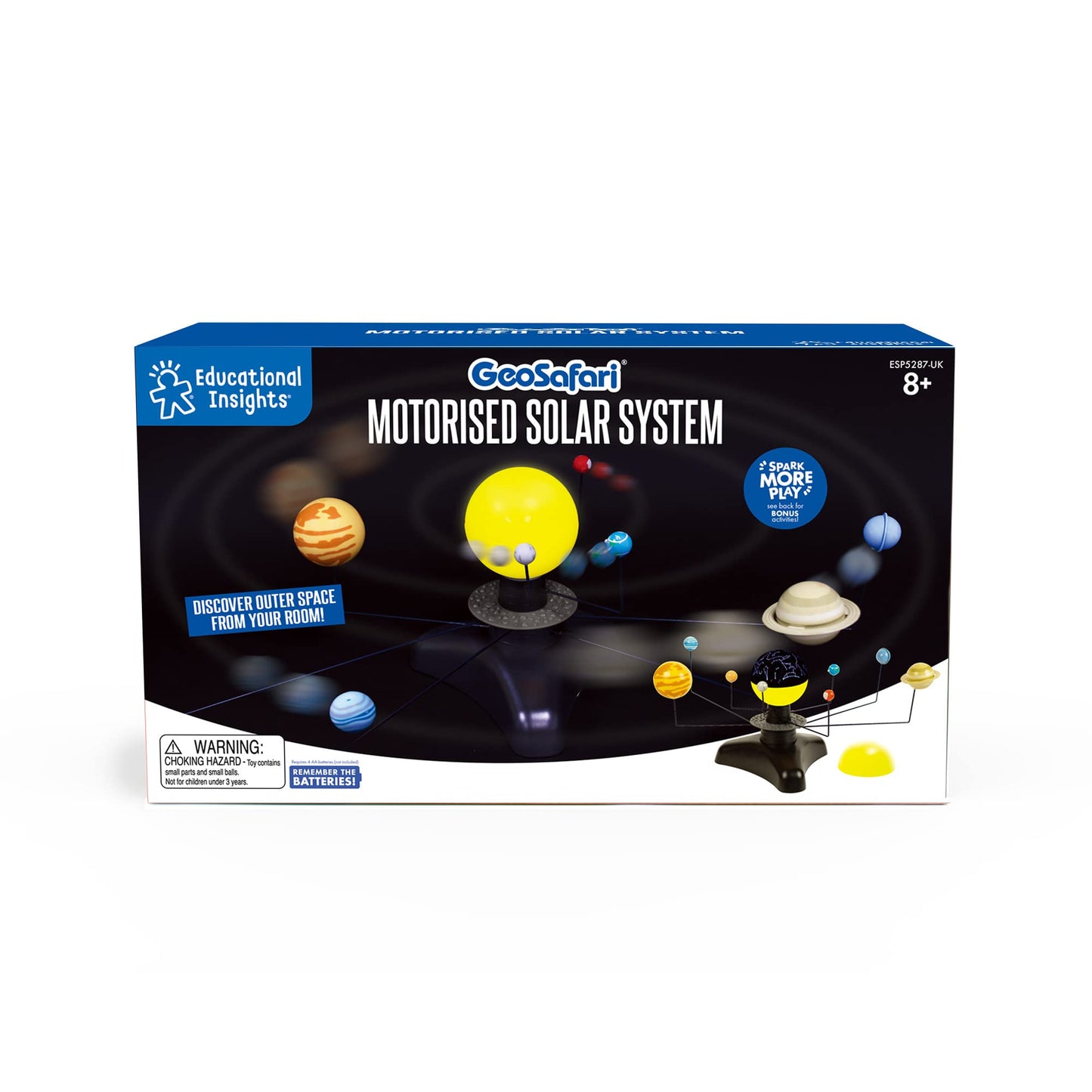 Learning Resources GeoSafari® Solar System Toy with motor & light, Ages 8+, glowing planet model, spins & projects starry sky, educational toy for kids