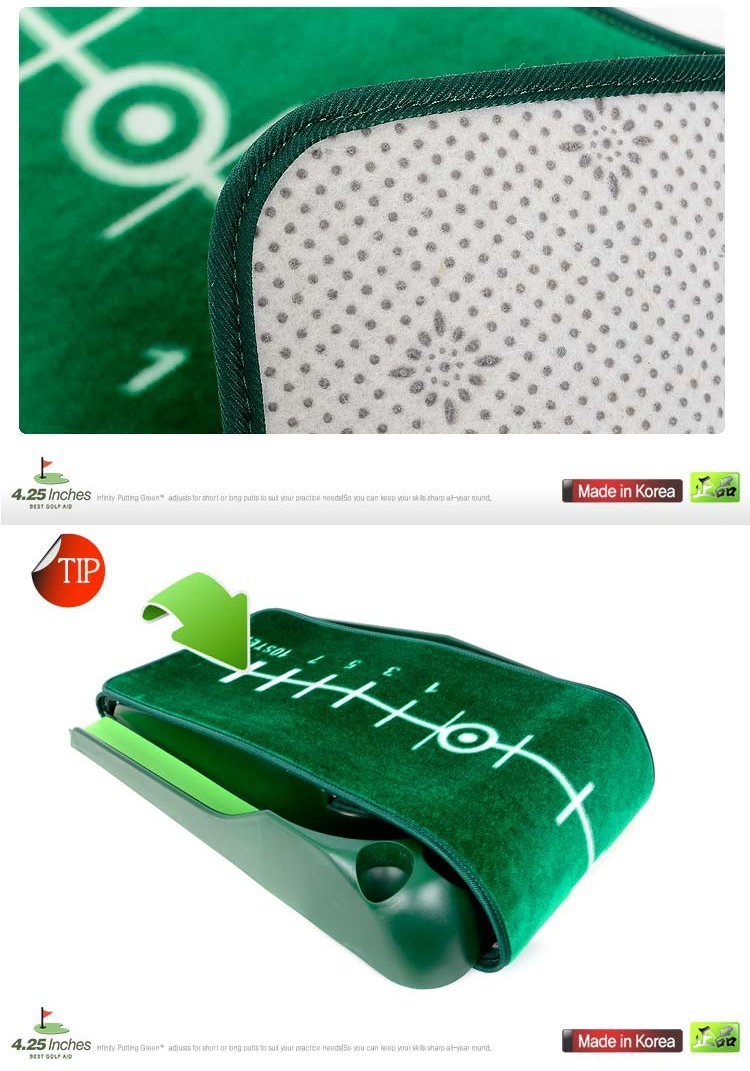 Best Track Putting Mat Infinity with integrated ball return and 2 support wedges.