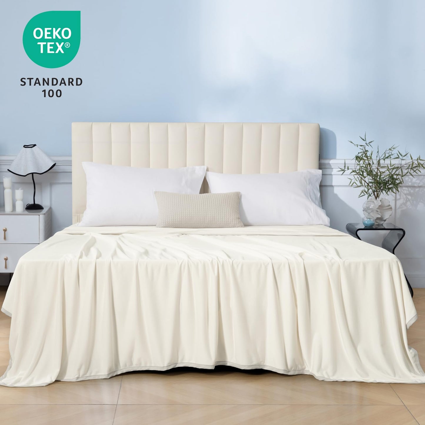 PHF Cooling Blanket 220x240cm, Arc-Chill Q-Max>0.5 double-sided self-cooling blanket, Sweat-absorbing and breathable Cream White Bedspread Sofa Blanket Living Room Blanket Travel Blanket (Cream White)