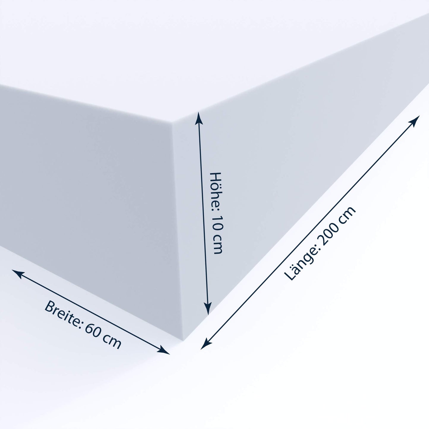 MSS e.K. foam sheet cushion topper - 200 x 60 x 10 cm - RG27/45