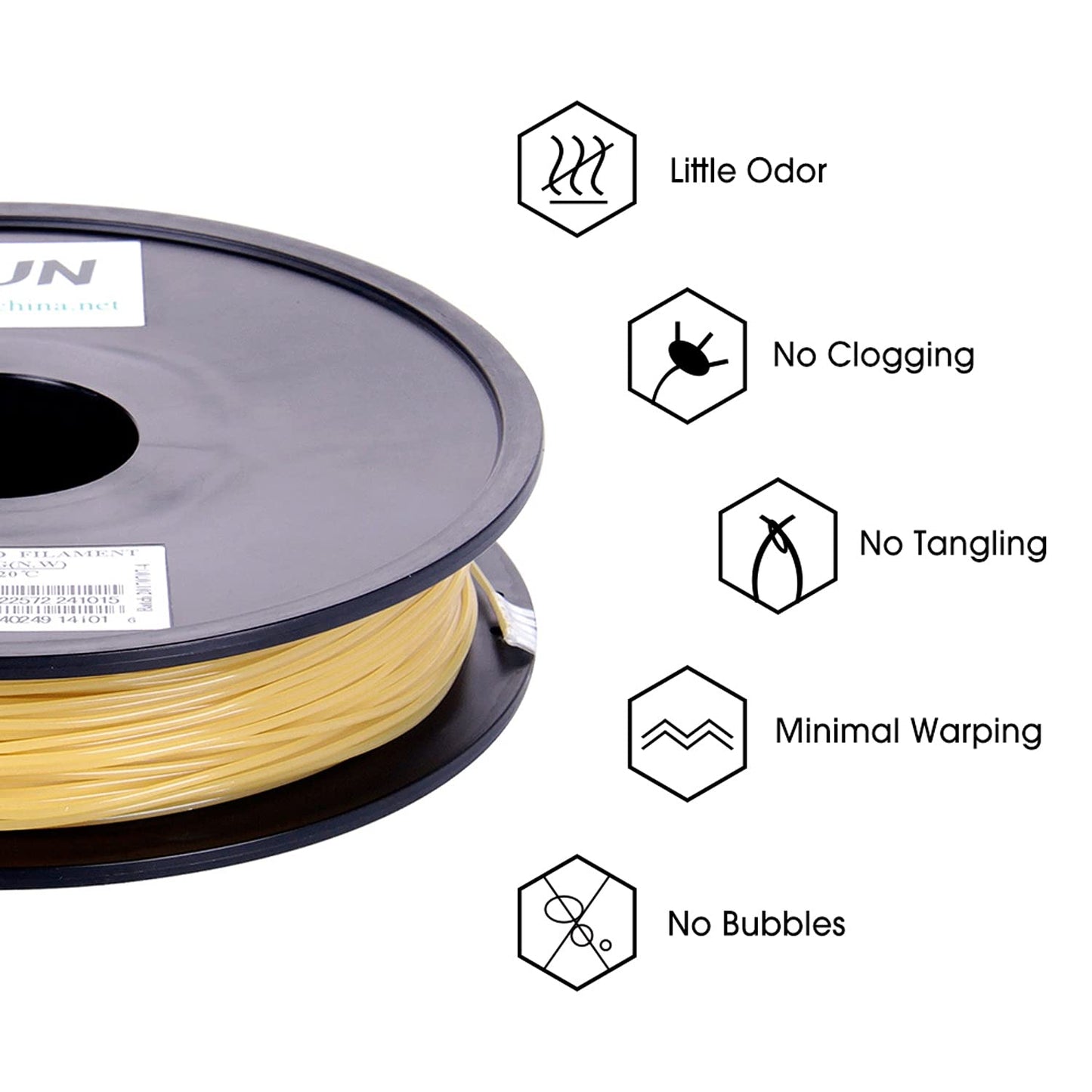 eSUN water-soluble PVA filament 1.75mm, 3D printer PVA filament, dimensional accuracy +/- 0.05mm, 0.5kg spool (1.1 LBS) support material for 3D printers, natural color