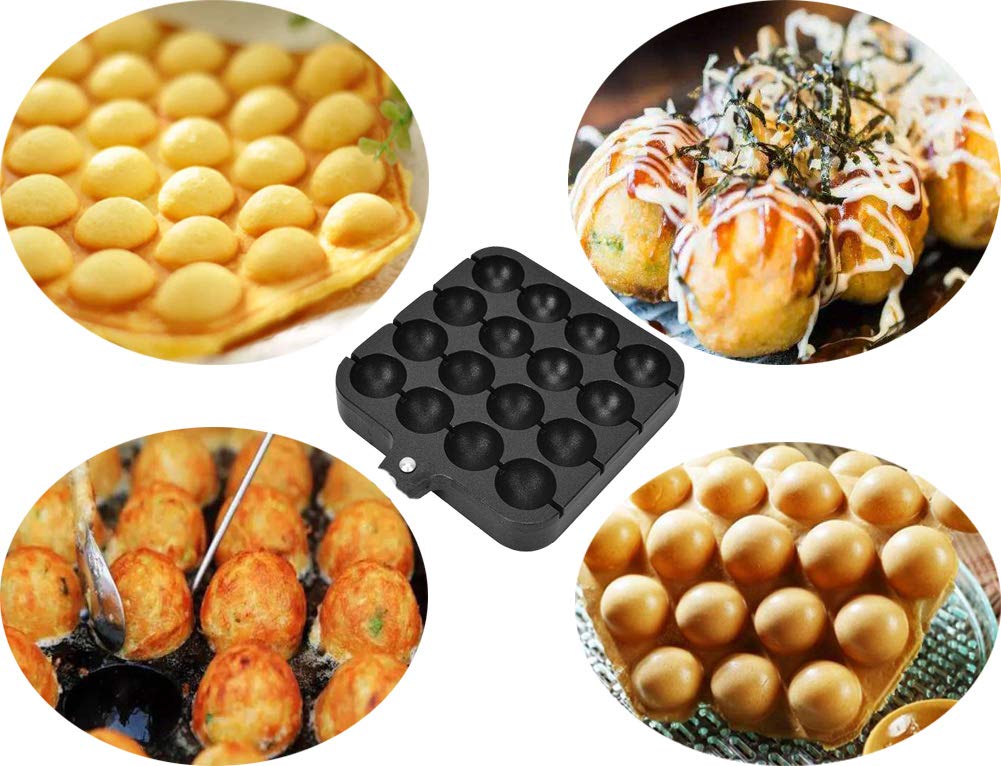 Mumusuki Takoyaki Grill Pan Plate Cooking Baking Mold Tray Cast Aluminum Nonstick Japanese Food Round Pancakes Kitchen