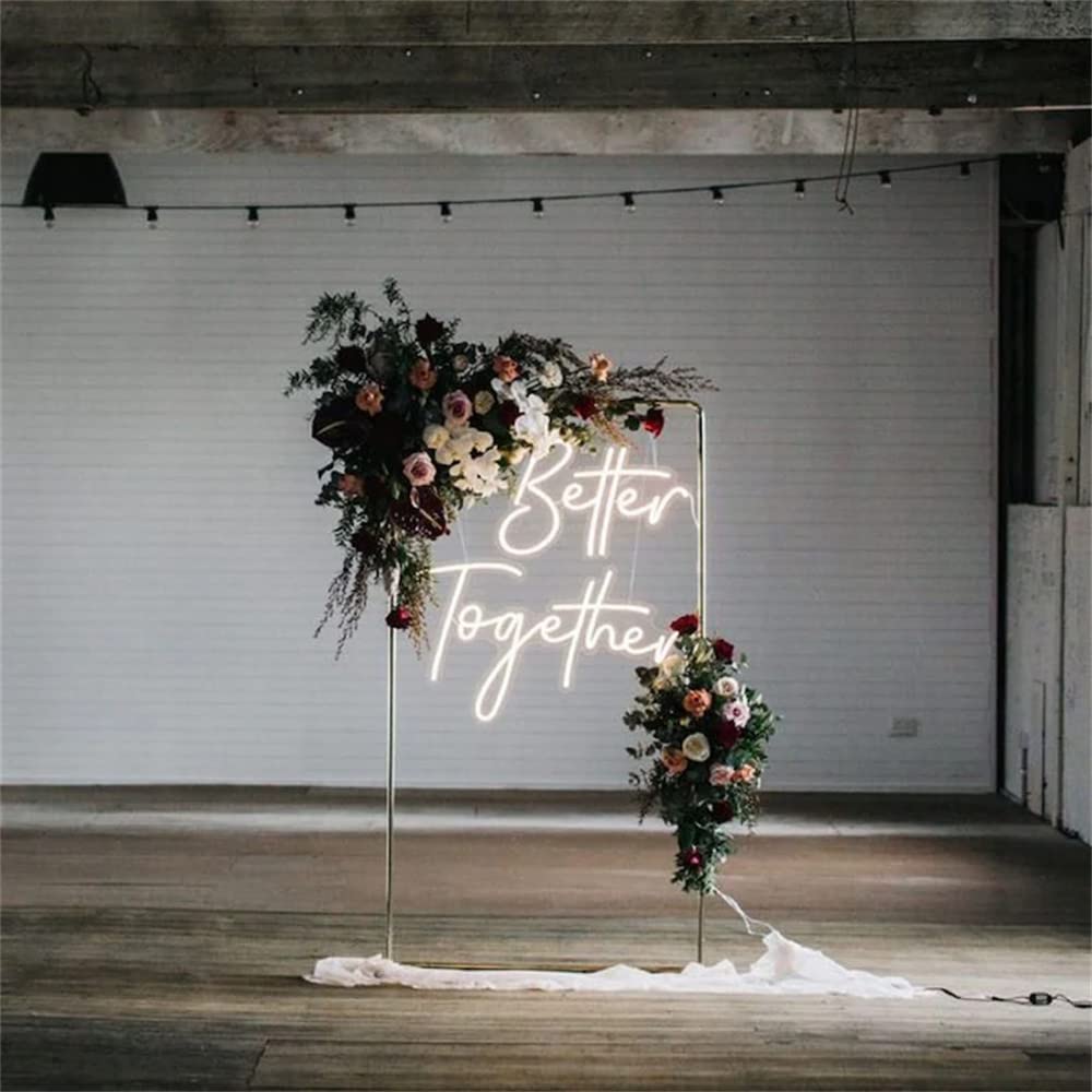 Better Together Neon Sign LED Neon Wall Decoration LED Sign Engagement Party Wedding Club Anniversary Bar Birthday Decoration USB Powered Adjustable Brightness