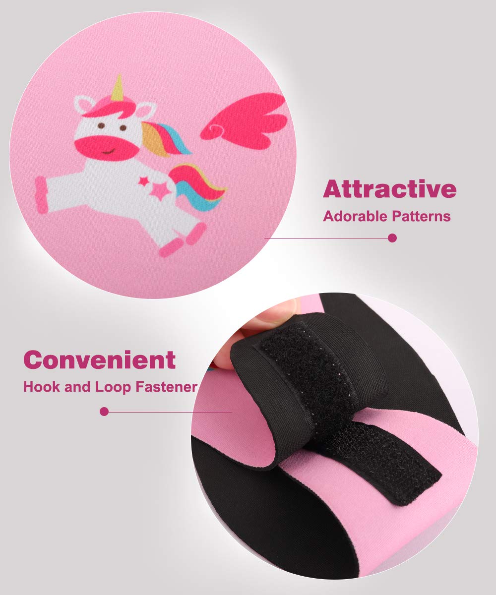 MoKo Swimming Headband, 2 Pack Neoprene Swimband Earband Waterproof Headband Hairband with High Elasticity Ear Protection Band for Kids Ages 3-9, M Size - Pink Unicorn & Pink Mermaid