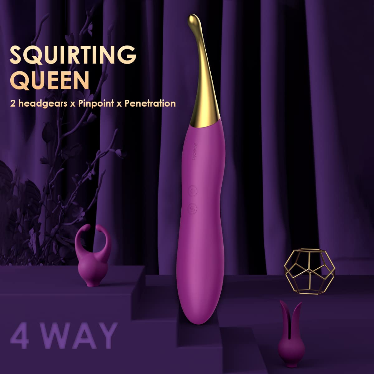 SVAKOM High Frequency Vibration for Women, Silicone Clitoris Vibrator, 10 Vibration Modes & 2 Vibrator Heads, Sex Toy for Women, Vibrator Sets for Women's Clitoris, Sex Toy