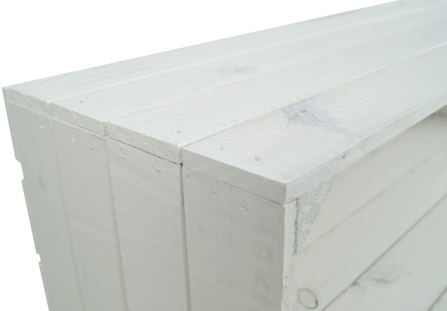 Crate set Altes Land 2 large fruit crates Tosca white/natural/flamed with long insert shelf/divider approx 75x40x26cm/ shelving apple crate/wine crate storage shelf storage crate (White)