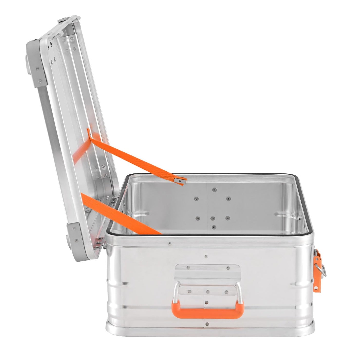 Aluminum box Aluminum case lockable E39 - Premium aluminum storage box 39 liters - Lid with aluminum die-cast stacking corners and rubber seal - including locks