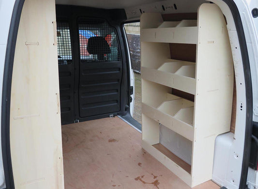 VANIFY - Compatible with Volkswagen Caddy L1 2003-20 vehicle equipment, vehicle shelves, double shelves at the back