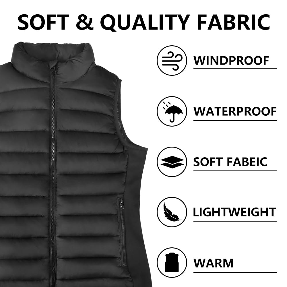 Heated Vest, Heated Vest Men Women with Battery, Heated Jacket Heating Vest Thermal Vest with 3 Temperature Levels, 4 Heating Zones for Outdoor Motorcycle Camping L