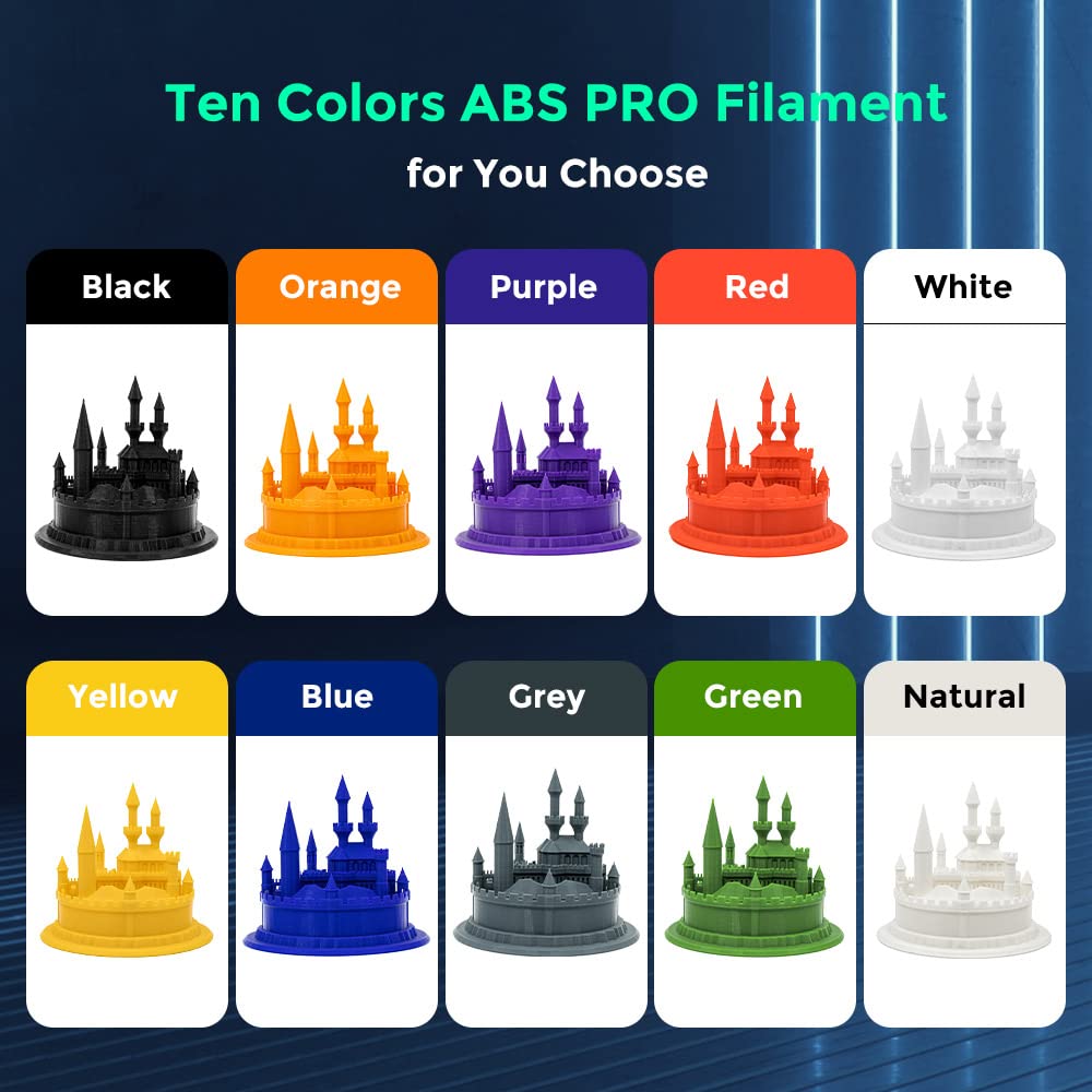 FLASHFORGE ABS PRO 3D Printer Filament, Durable and Heat-resistant Filaments, 1kg spool (2.2lbs), Dimensional Accuracy +/- 0.02mm, Strong and Long-lasting ABS Consumables (Orange)
