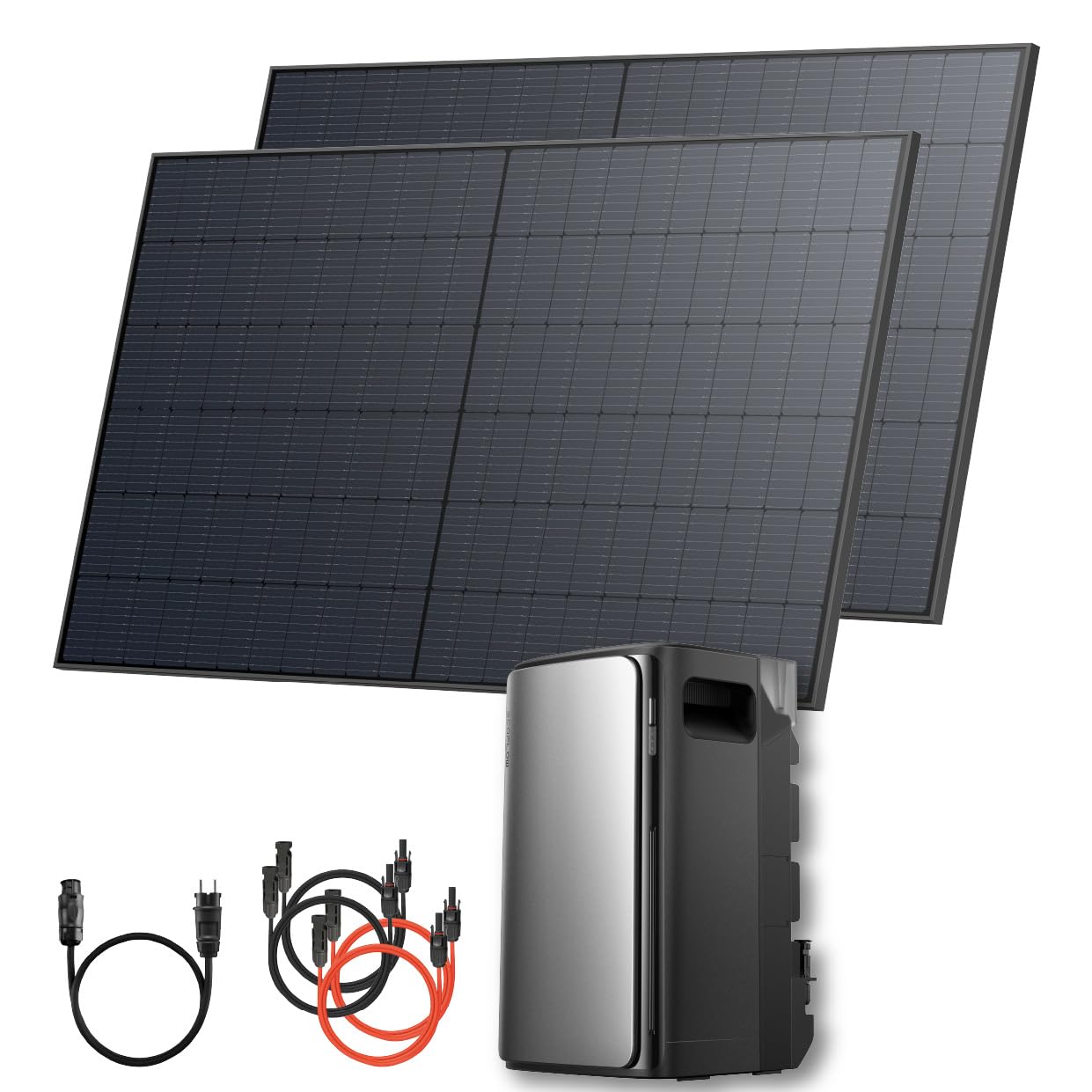 Solarway® 880Wp / 800W balcony power plant with 1.9kWh storage including outlet - 1.9 kWh EcoFlow Stream Max - Complete solar system set