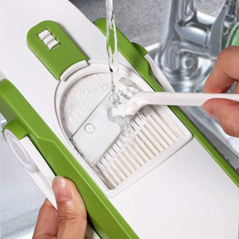 ONCE FOR ALL Vegetable slicer with collecting container, vegetable slicer ideal for cutting fries & potatoes, onion slicer cucumber slicer - dice slicer, julienne slicer.