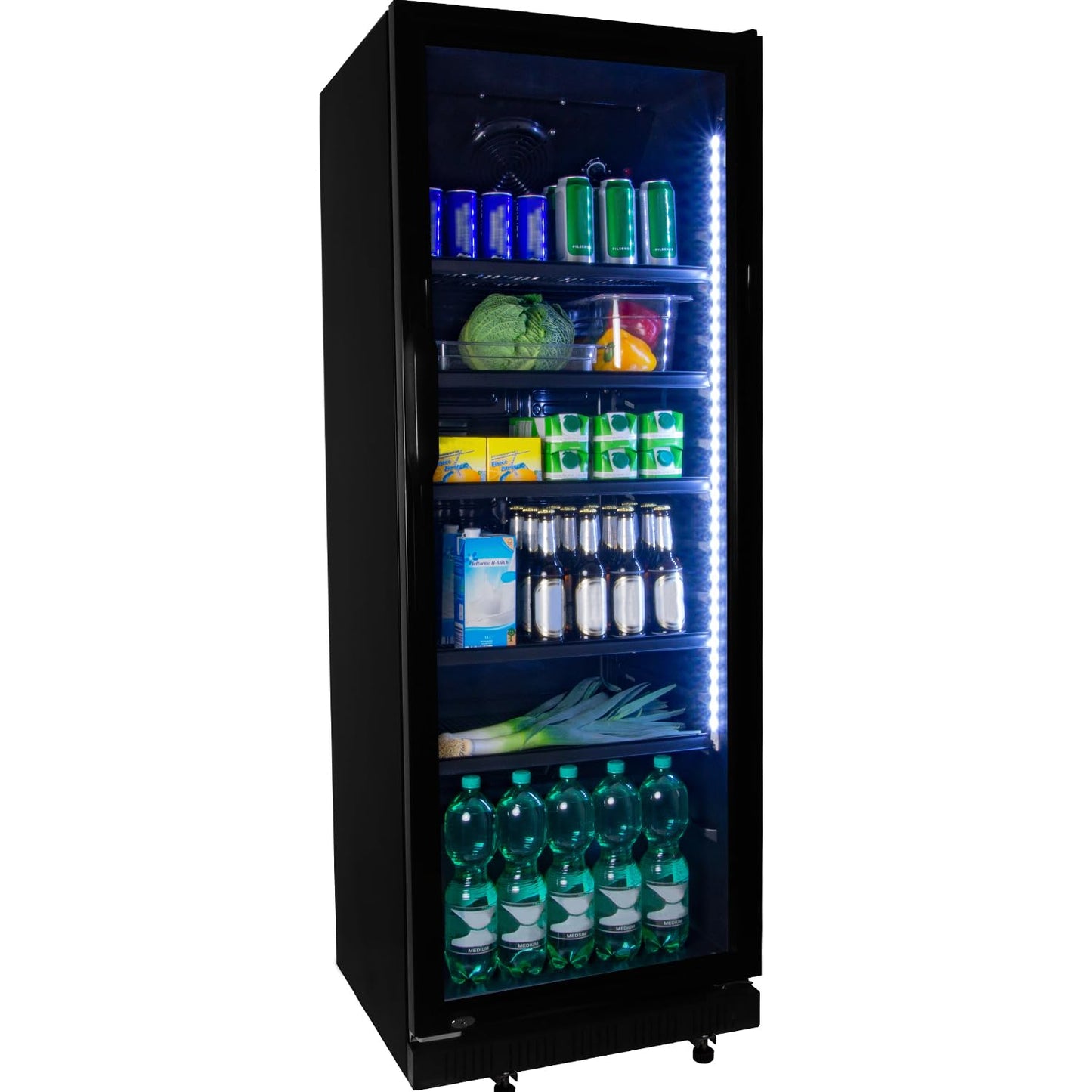 ZORRO beverage cooler ZKB 360 liters black bottle refrigerator refrigerator with glass door Gastro drink cooler