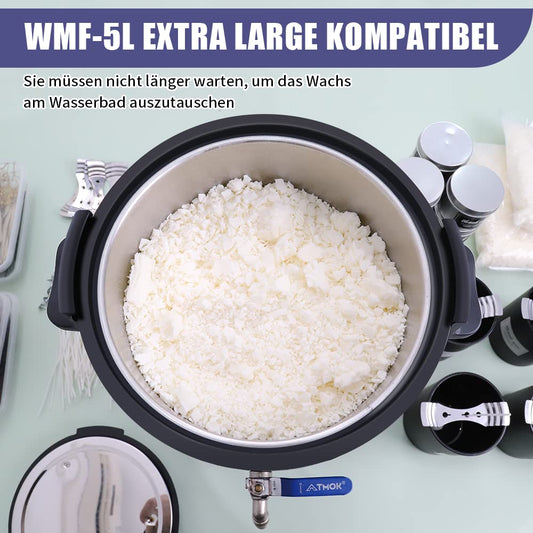 TOAUTO WMF-5L Candle Making Kit, DIY Candle Making Set Includes Wick, Wax Melter, Wick Holder - 80–212 °F Temperature Control for Candle Business