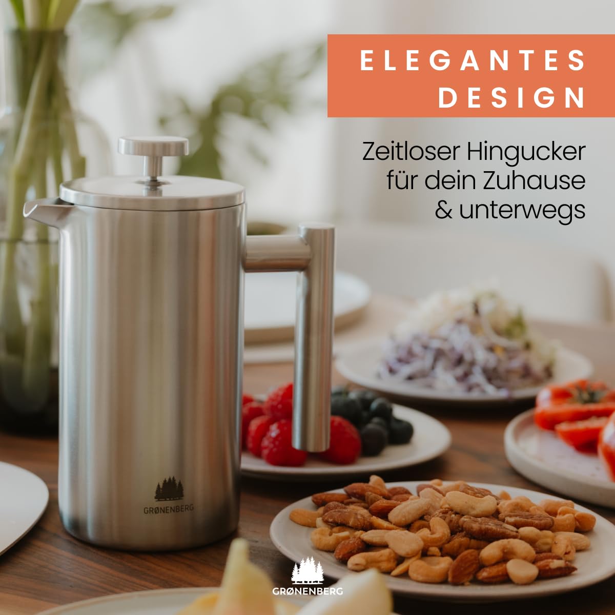 Groenenberg French Press I High-quality French Press with thermal function I Coffee maker available in different sizes 300ml to 1 liter
