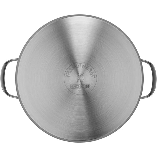 WMF Provence Plus Vegetable Soup Pot Induction 24cm, glass lid, large cooking pot 8.8l, polished Cromargan stainless steel, uncoated large pot, oven-safe