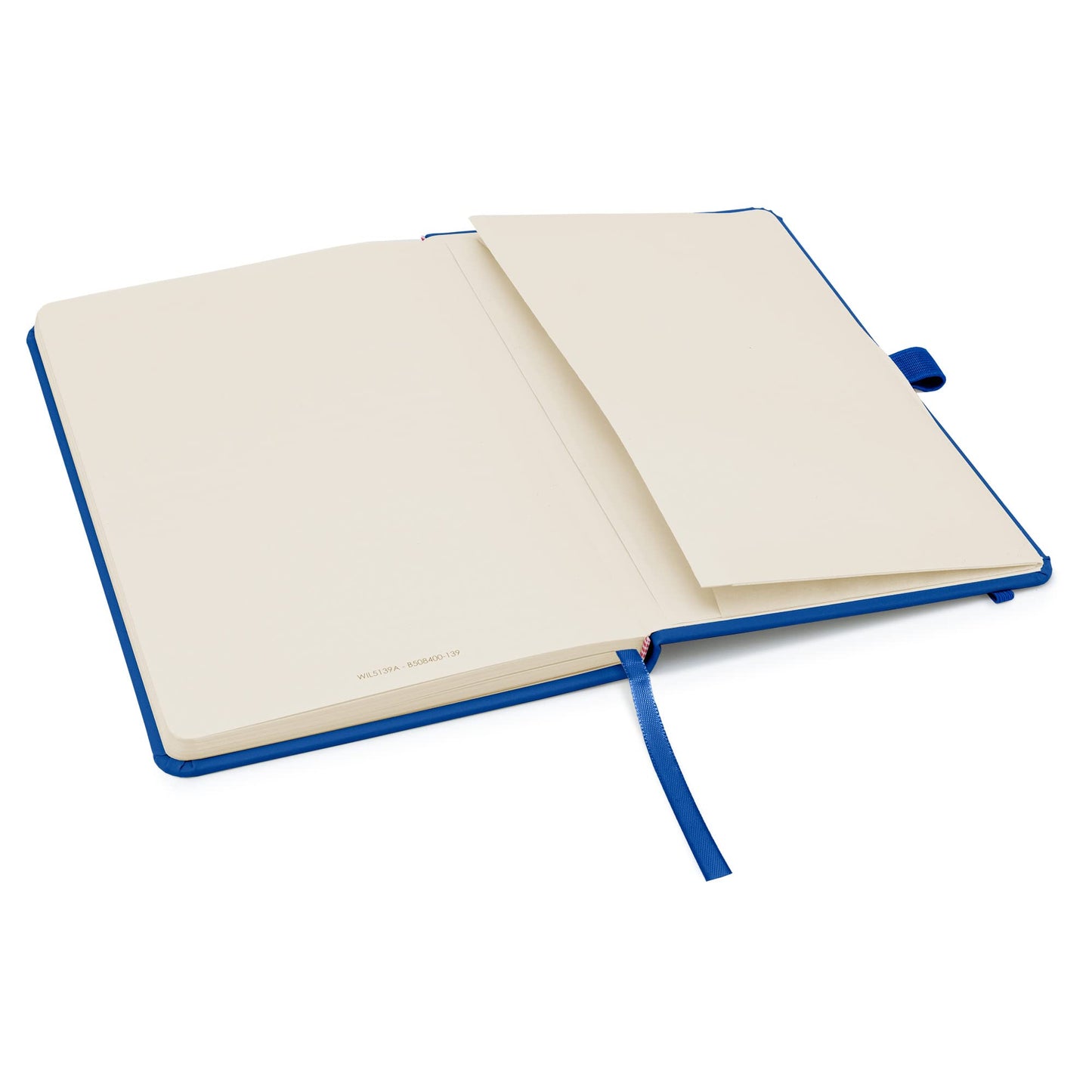 Notes London Notebook, A5, bulk pack, A5 notebook with lined pages, pen loop and expandable paper pocket, hardcover, journal, diary, pad, pack of 25 (blue)
