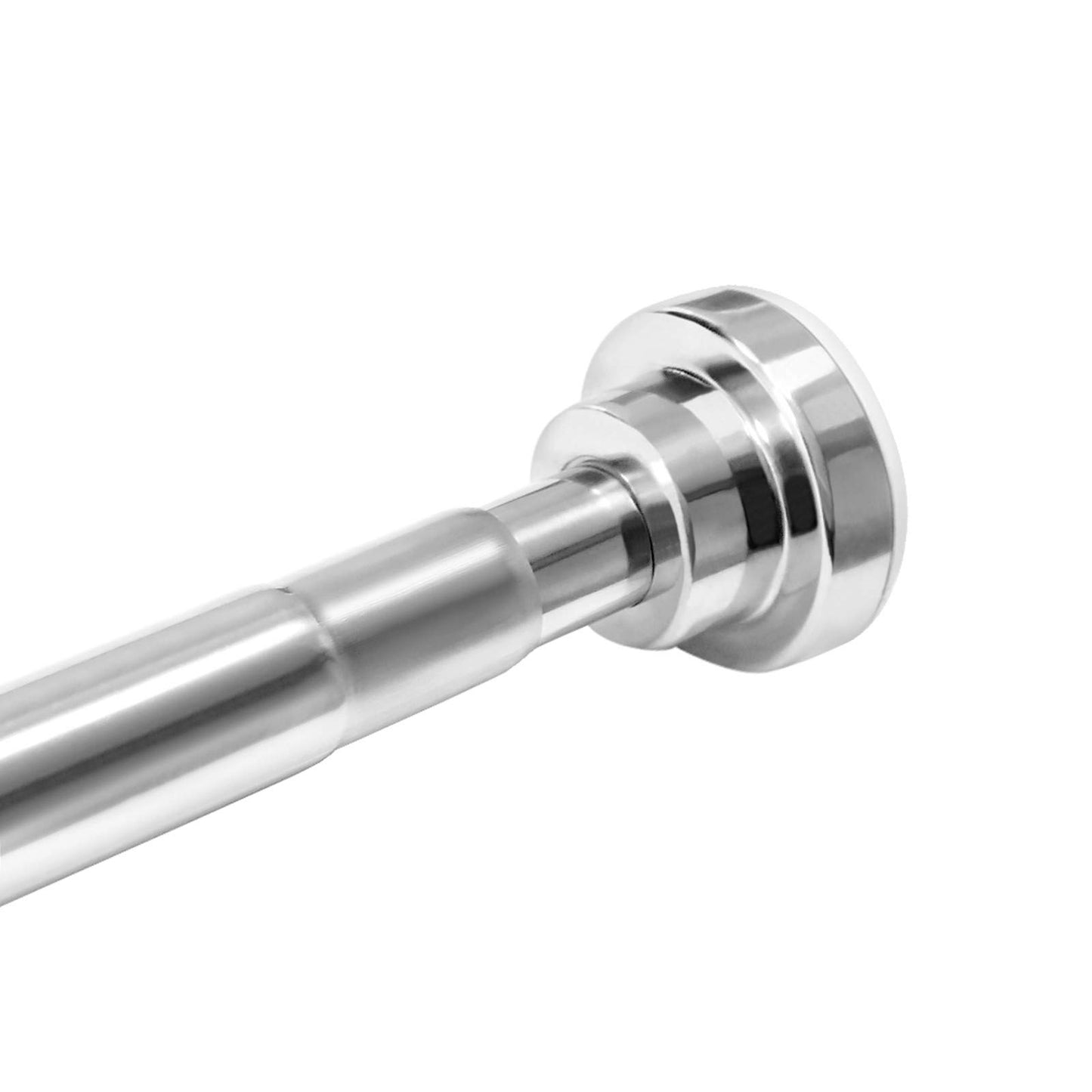 Telescopic stainless steel shower curtain rod 155-260cm, secure grip without drilling, silver clothes rail