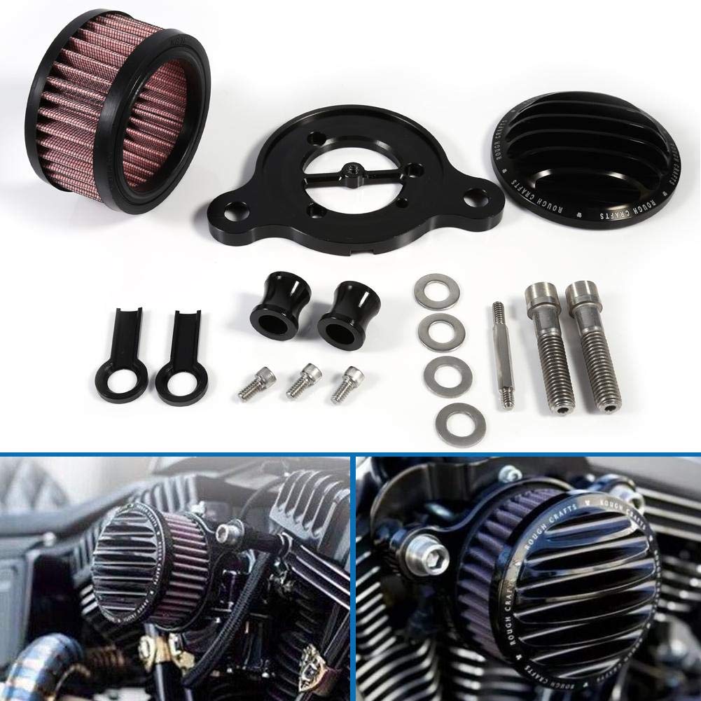 Air filter intake system kit for XL883 2004-2015 (Black) Replacement accessory.