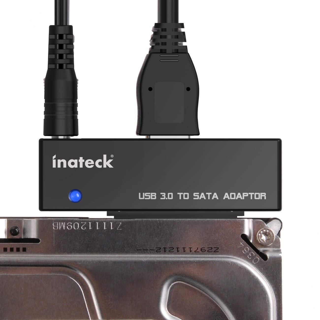 Inateck USB 3.0 to SATA Converter Adapter for 2.5/3.5 inch HDD SSD Drives with 12V 2A Power Supply.