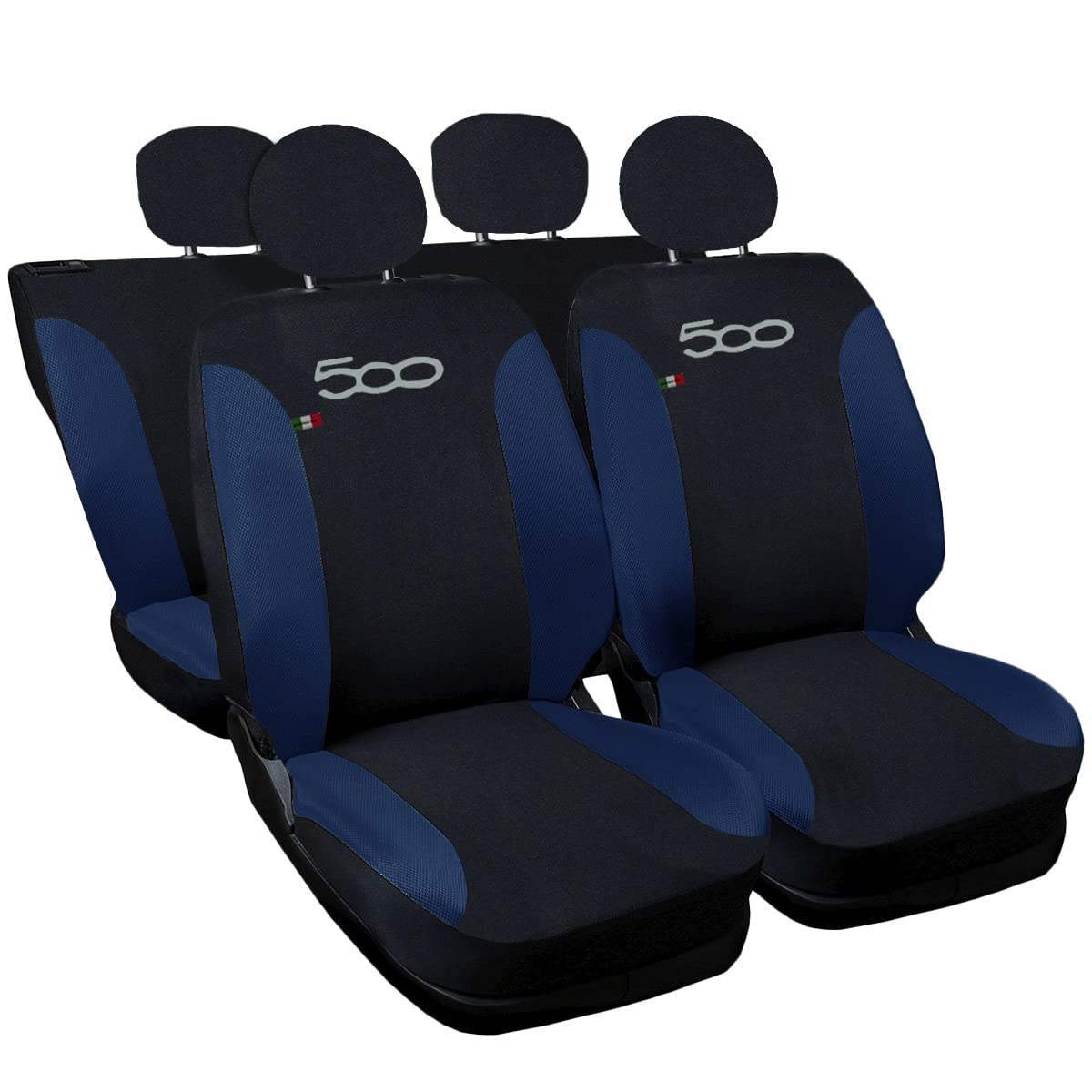500 two-tone seat covers - black dark blue