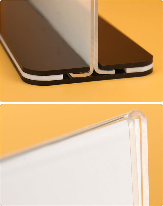 QWORK® 6 Piece A4 Acrylic Tabletop Sign Holders with Solid Base, Double-sided Acrylic Display Stand for Office, Restaurant, Cafe, Shop, Wedding.