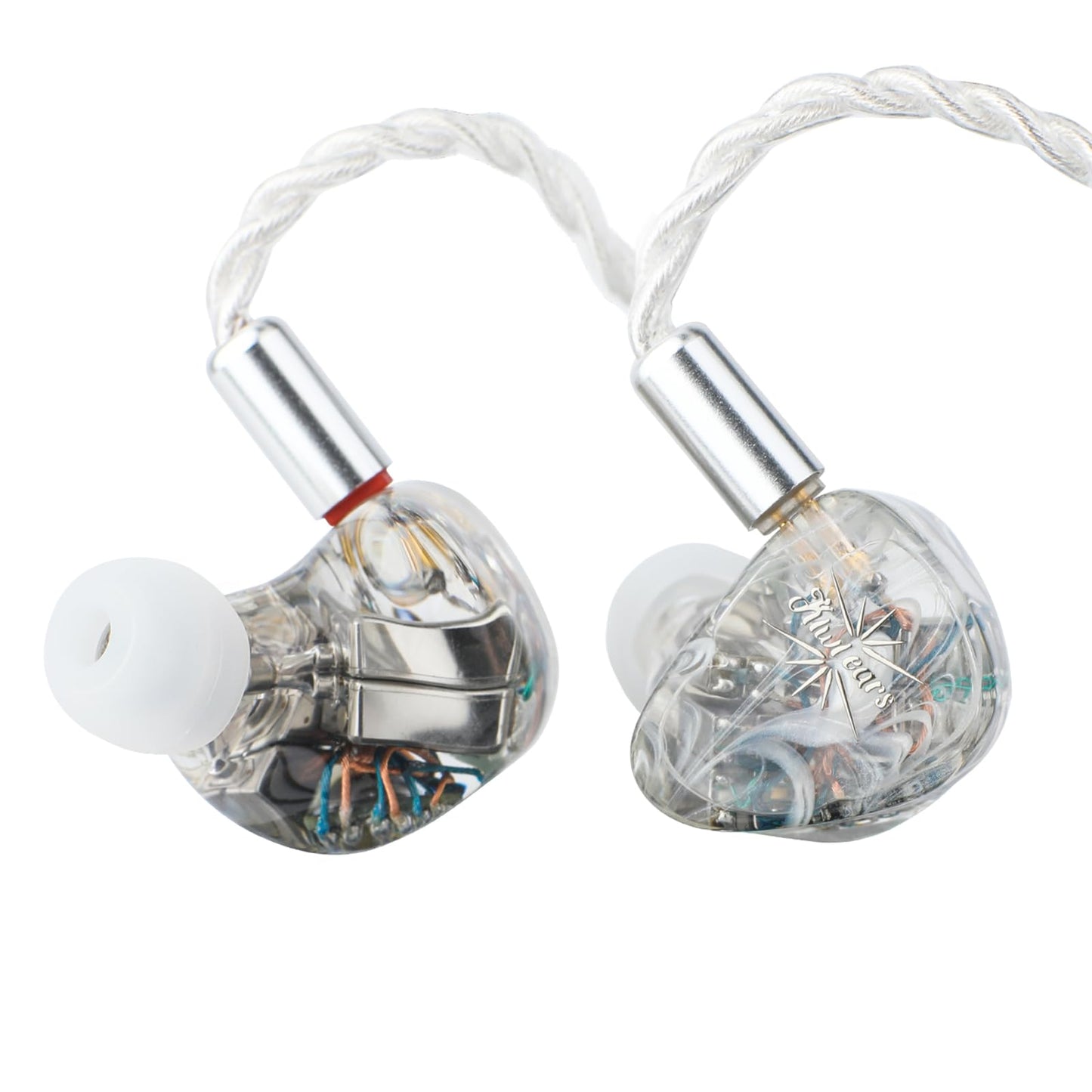 LINSOUL Kiwi Ears Orchestra Lite Performance Custom 8BA In-Ear Monitor IEM with Detachable 4-Wire 7N Oxygen-Free Copper OFC Cable, Handcrafted Faceplate (Clear)