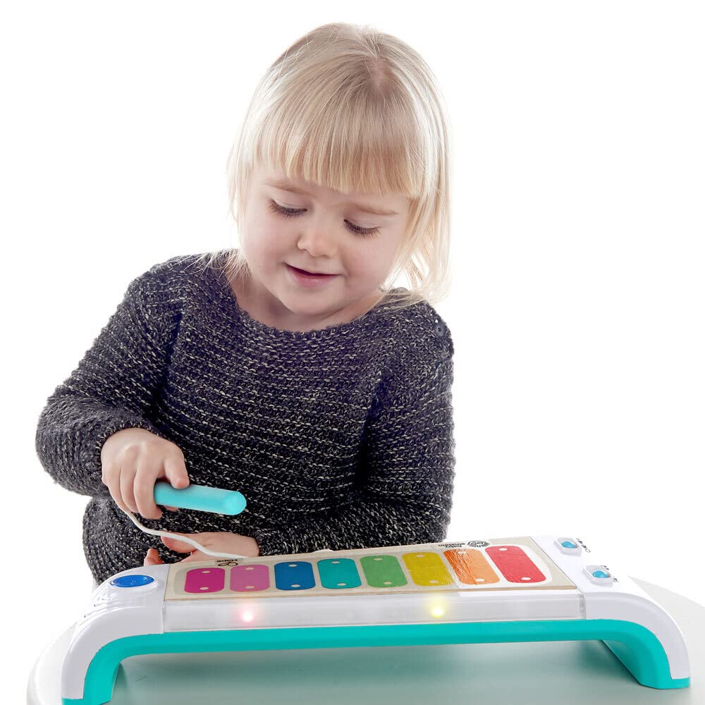 Baby Einstein Hape Magic Touch Xylophone, wooden musical toy for toddlers, 2 play modes, over 30 melodies, lights and volume control, for ages 12 months +