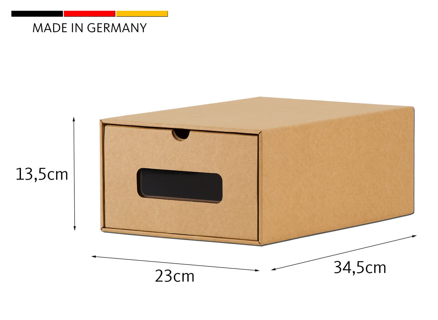 BigDean 10-piece box set with drawer & window - Kraft paper cardboard - shoebox toy box storage for accessories & accessories
