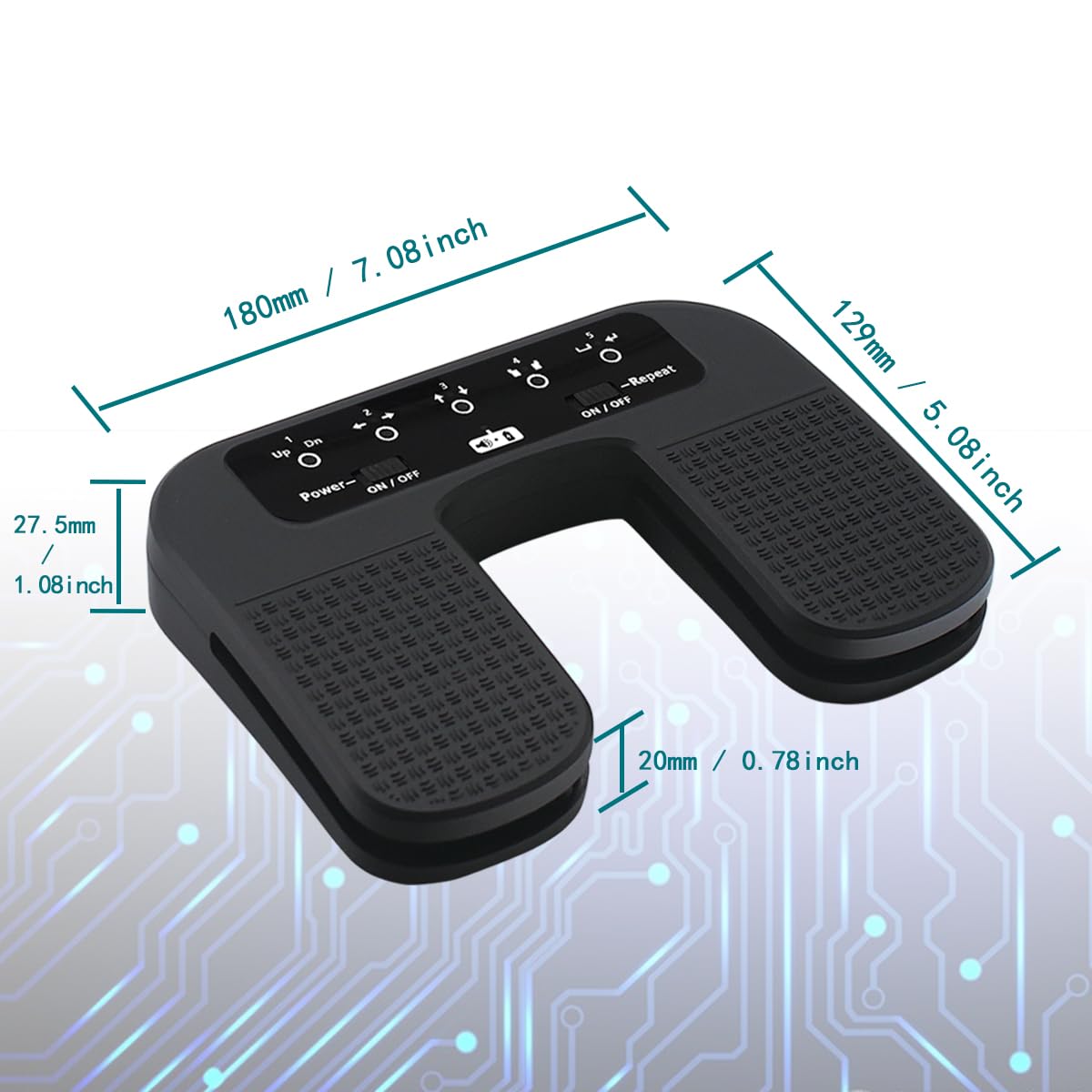 Tavsou Bluetooth Page Turner Pedal for tablets smartphones rechargeable silent (Plus)