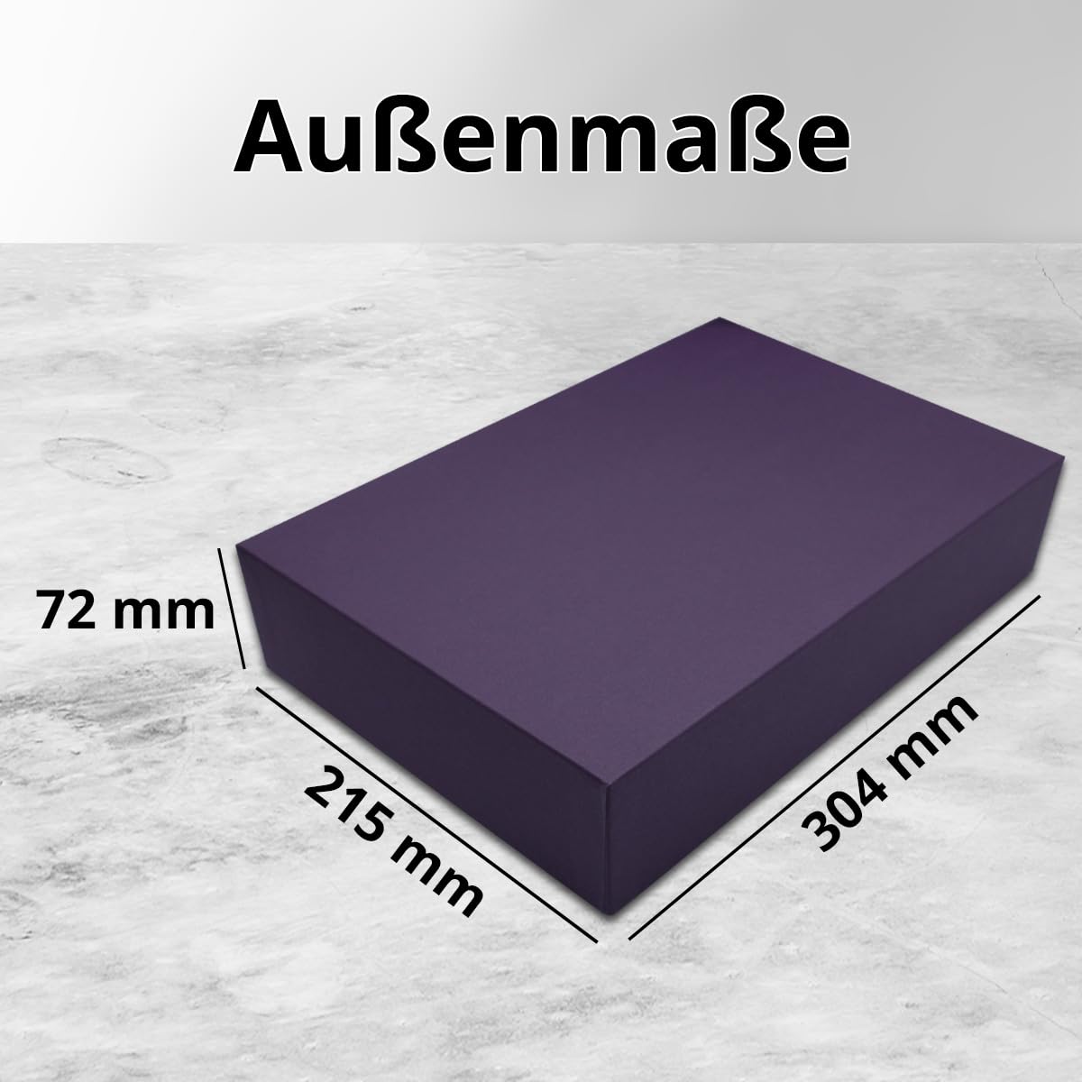 High-quality storage and gift boxes - 20 pieces - A4 size - Eggplant (Purple) finish - 302 x 213 x 70 mm