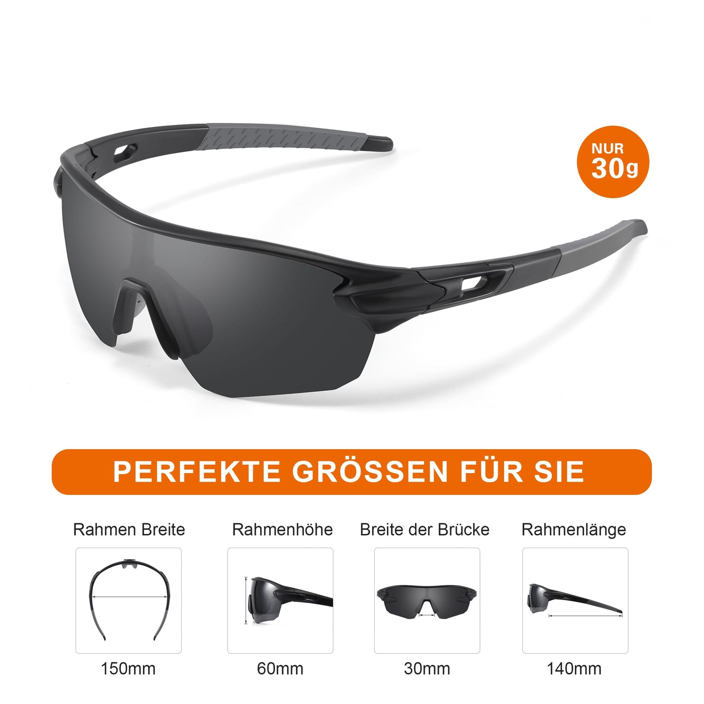 suoso sports glasses-bike glasses-men-women-polarized-sunglasses-sunglasses-men-women-UV400 protection-fast glasses-rave, i-white gray
