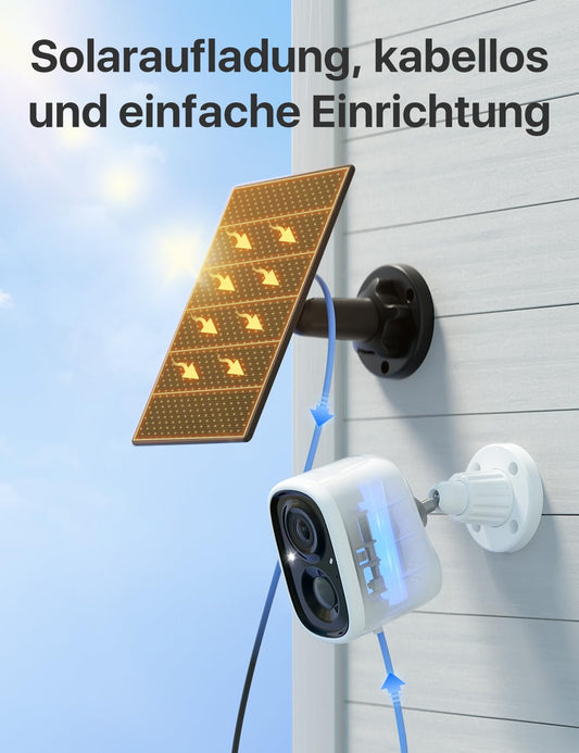 X-SENSE Outdoor Security Camera with Solar Battery, 5000mAh Battery WiFi Camera, Motion Sensor, Color Night Vision, 2-Way Audio, Cloud Storage, Spotlights, IP65 Waterproof, SSC0A 1080p