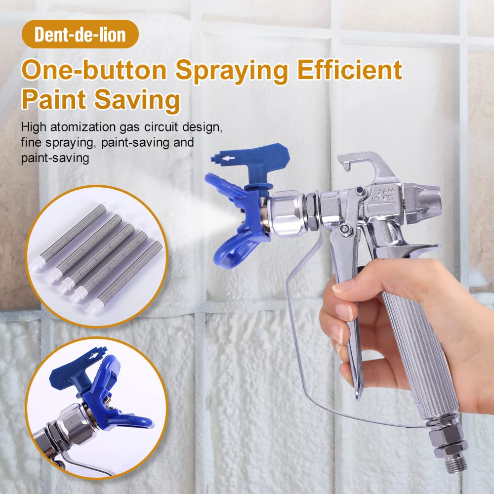 3600 PSI Airless Paint Gun High Pressure + Nozzle Seat +5 x Airless Paint Gun Filters
