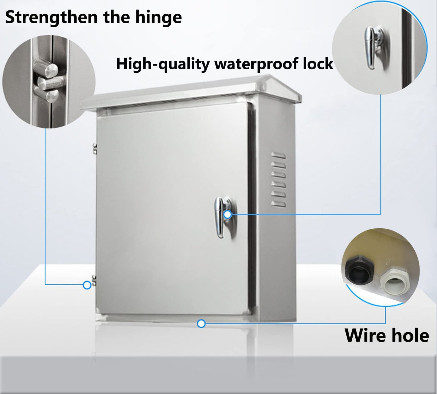 AXOTEN 304 Stainless Steel Control Cabinet Distribution Box 40X30X14CM Outdoor Waterproof, Wall Mounted Electrical Distributor