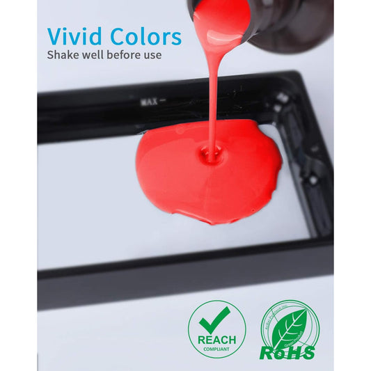 ELEGOO Resin Water Washable 2kg Transparent Red, 405nm LCD UV-Curing 3D Printer Resin for MSLA/LCD/DLP Resin 3D Printers.