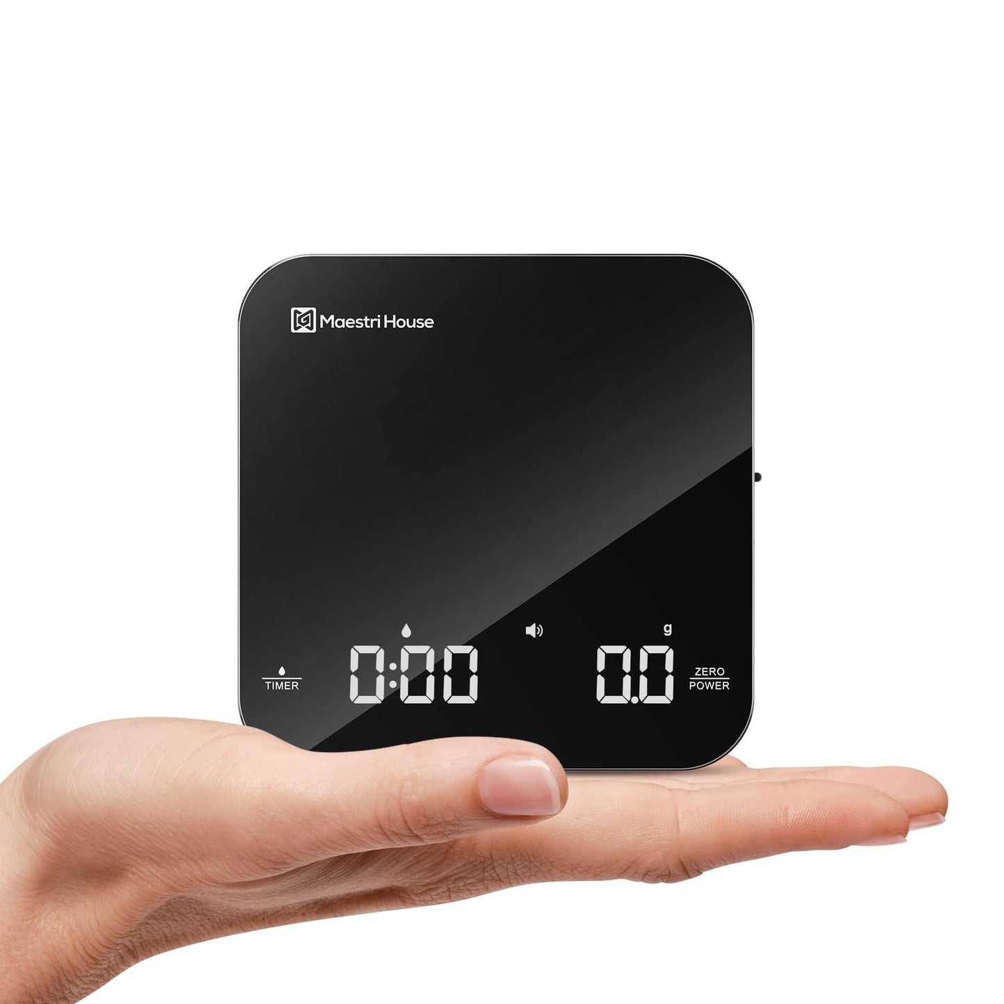 Maestri House Mini Coffee Scale with Timer, Rechargeable Espresso Scale, Precise 2kg/0.1g Scale for Espresso & Pour-Over, Portable Digital Kitchen Scale with Automatic Timing