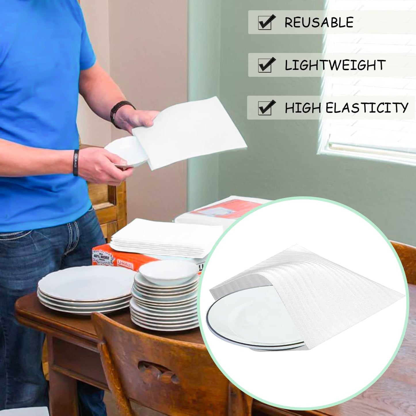 Packaging materials 100pcs Bubble wrap Moving boxes Foam packaging Moving supplies Foam sheets for moving Dish storage (30cm*30cm)
