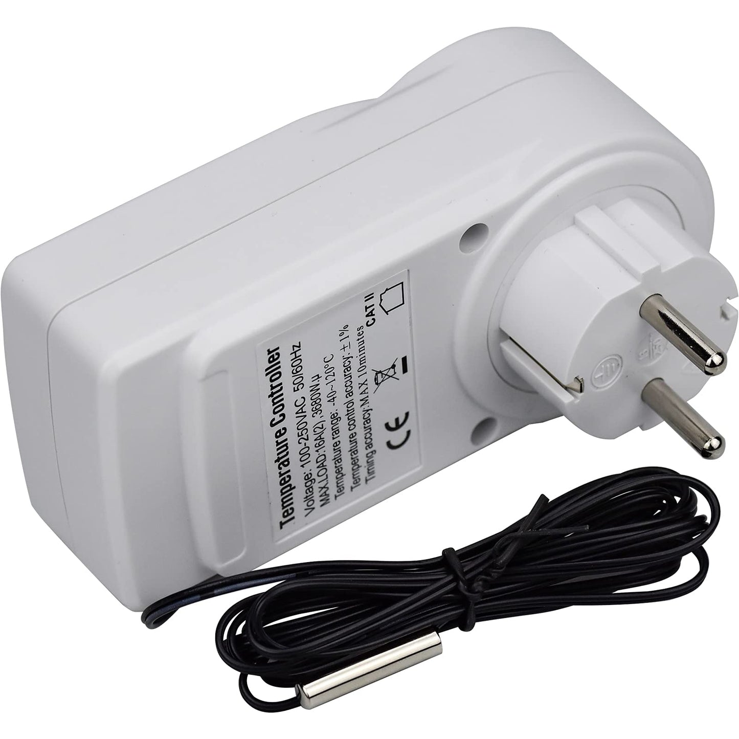 Temperature controller 230v Digital Thermostat Socket Plug thermostat with sensor Timer, Temperature socket heating cooling for greenhouse heating blanket water tank