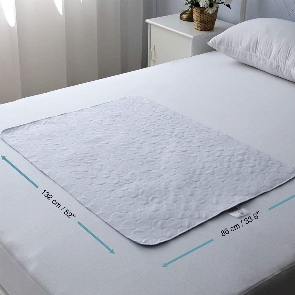 Bedecor Waterproof Bed Pad 86x132 cm Blue Breathable Absorbent Washable Mattress Cover Reusable