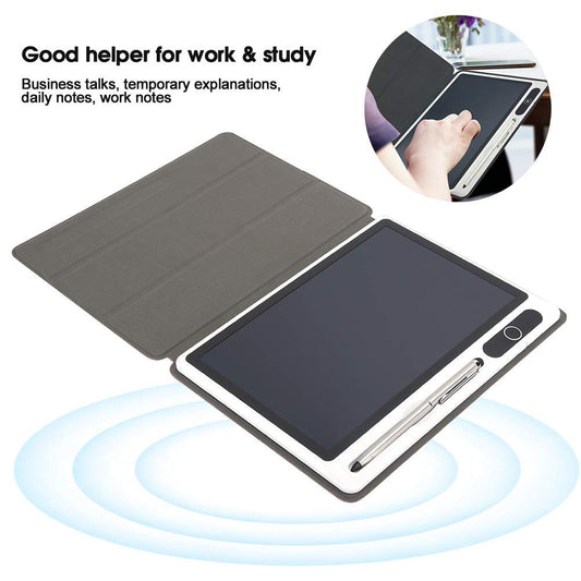 10-inch LCD tablet hand-painting tool for electronic notebooks. Guaranteed high quality. High-tech laminating technology for daily use. Black color with leather case.