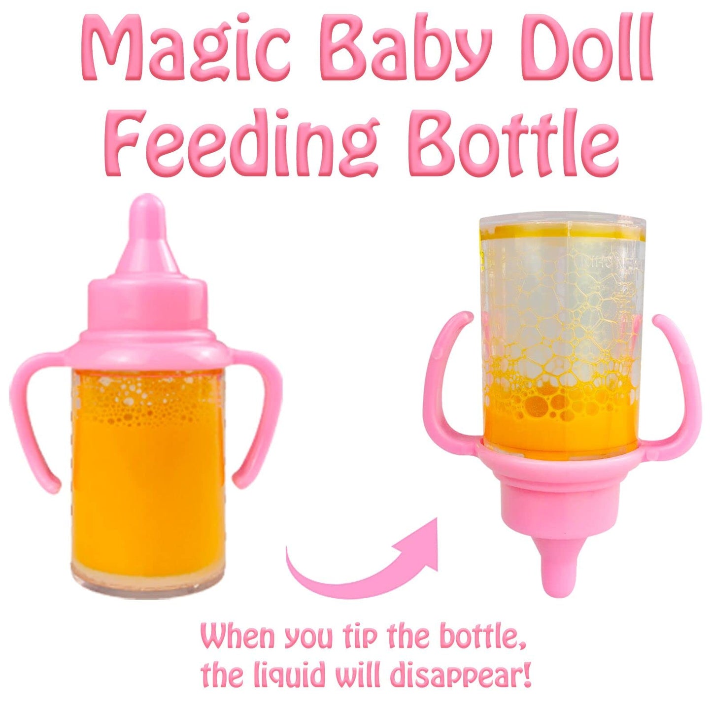 Baby doll accessories - Baby doll feeding and care set with diaper, doll changing bag, and bottles for girls' toy gift. Doll accessories include clothes for 14-16 inch, 18 inch, and 43 cm dolls.