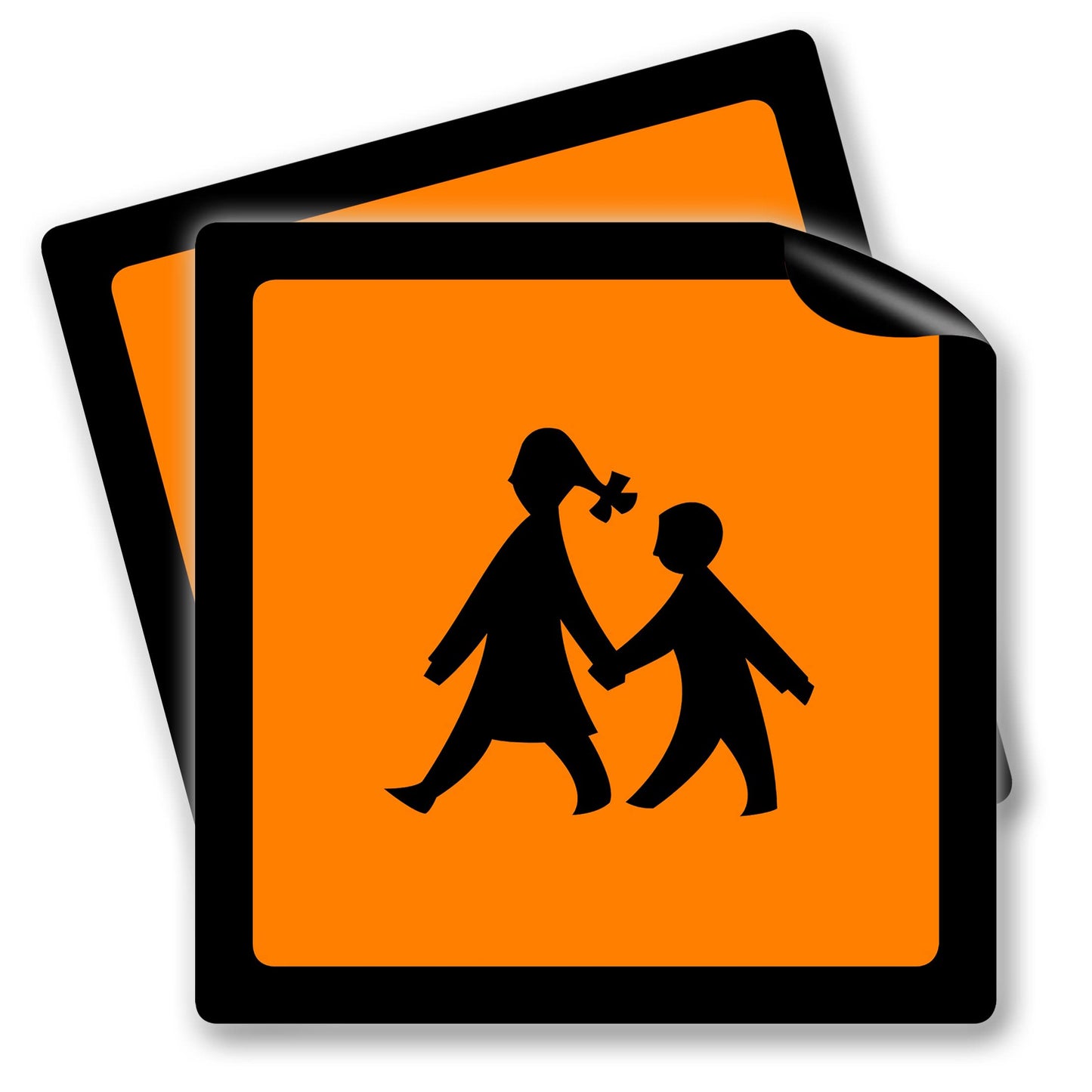 2x School bus sign Magnet sign Warning sign School bus sign Magnet car sign Caution sign (double pack 40x40cm)