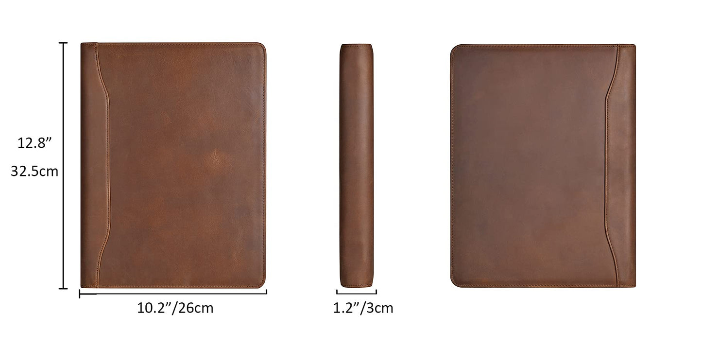 YLYYHH Writing Pad A4 leather, Leather folder A4 for men, Document folder A4 leather for women, Business conference folder folder for resume/interview/meeting.