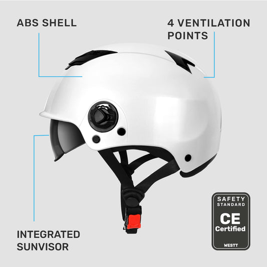 Westt scooter helmet bicycle helmet skate helmet for men and women E scooter helmet E-bike helmet roller helmet with tinted sun visor for teenagers and adults