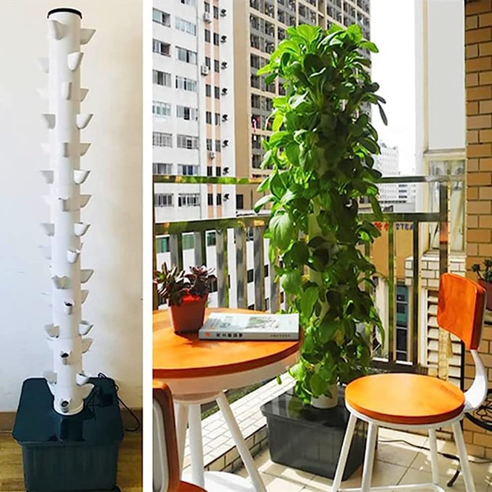 Aquaponic wax system, hydroponic tower, indoor herb garden kit, hydroponic propagation system, indoor garden kit, fruits and vegetables with hydration pump, adapter, net pots.